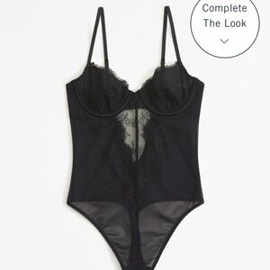 A&F Lace and Satin Bodysuit